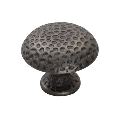 Carlisle Brass Fingertip Hammered Finish Cupboard Knob, Antique Steel - FTD585AS ANTIQUE STEEL - 32mm