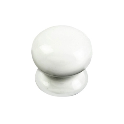 Carlisle Brass Fingertip Porcelain Cupboard Knob, Plain White - FTD620PWH PLAIN WHITE - 43mm