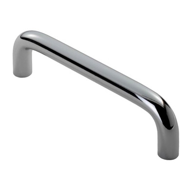 Carlisle Brass Fingertip D Pattern Cabinet Pull Handles (96mm, 128mm, 160mm OR 192mm C/C), Polished Chrome - FTD460CP POLISHED CHROME - 96mm c/c