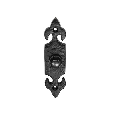 Carlisle Brass Ludlow Foundries Fleur De Lys Bell Push, Black Antique - LF5534 BLACK ANTIQUE