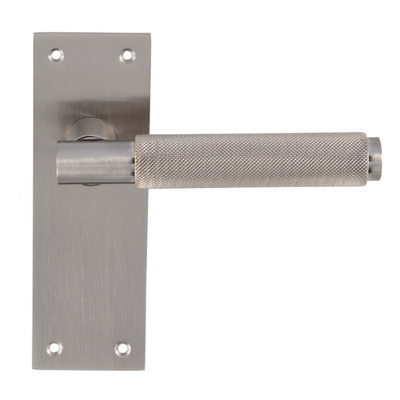 Carlisle Brass Varese Knurled Door Handles On Slim Backplate, Satin Nickel - EUL051SN (sold in pairs) BATHROOM ** SPECIAL ORDER - PLEASE ALLOW 6 WEEKS DELIVERY TIME **