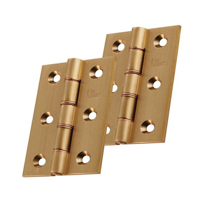 Carlisle Brass 3 Inch Double Phosphor Bronze Washered Hinges, Satin Brass - HDPBW21SB (sold in pairs) 3 INCH - SATIN BRASS