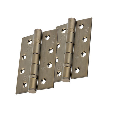 Eurospec 4 Inch Grade 13 Plain Ball Bearing Hinges, Antique Brass - HIN1433P/13AB (sold in pairs) 4 INCH - ANTIQUE BRASS