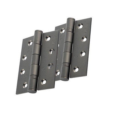 Eurospec 4 Inch Grade 13 Plain Ball Bearing Hinges, Matt Bronze - HIN1433P/13MBRZ (sold in pairs) 4 INCH - MATT BRONZE (RADIUS)