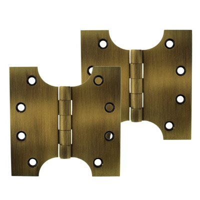 Atlantic Parliament Hinges (4 Inch), Antique Brass - APH424AB (sold in pairs) 4 INCH - ANTIQUE BRASS