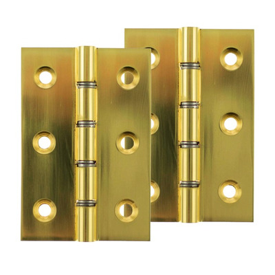 Atlantic 3 Inch Washered Hinges, Polished Brass - AWH3222PB (sold in pairs) POLISHED BRASS - 3" x 2" x 2.2mm