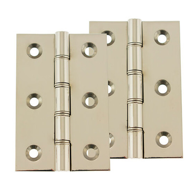 Atlantic 3 Inch Washered Hinges, Polished Nickel - AWH3222PN (sold in pairs) POLISHED NICKEL - 3" x 2" x 2.2mm