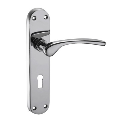 Access Hardware K Series Radius End Door Handles On Backplate, Polished Chrome - K0313PZ (sold in pairs) BATHROOM