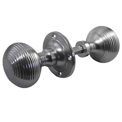 Frelan Hardware Reeded Rim Door Knob, Satin Chrome - JR6RSC (sold in pairs) SATIN CHROME