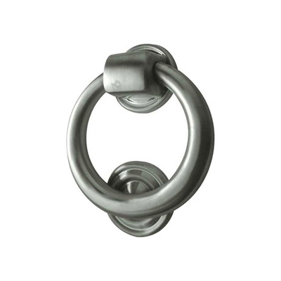Frelan Hardware Ring Door Knocker (105mm Diameter), Satin Chrome - JV37SC SATIN CHROME