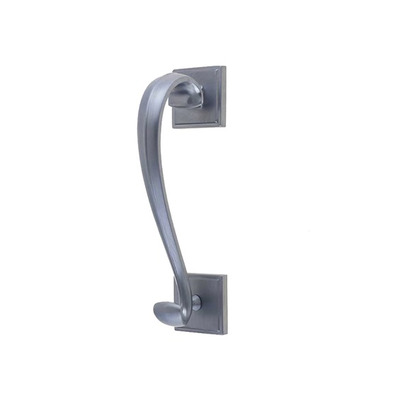 Frelan Hardware Sloan Scroll Door Knocker On Square Rose, Satin Chrome - JV3SC SATIN CHROME