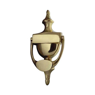 Frelan Hardware Urn Door Knocker (170mm OR 203mm), Polished Brass - JV38SPB POLISHED BRASS - 203mm