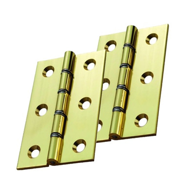 Carlisle Brass 3 Inch Double Phosphor Bronze Washered Hinges, Polished Brass - HDPBW21 (sold in pairs) 3 INCH - POLISHED BRASS **SCREWS SOLD SEPARATELY**