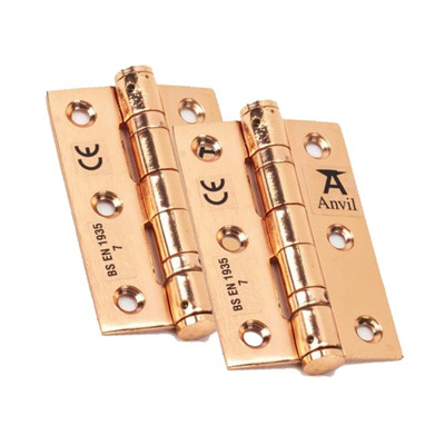 From The Anvil 3 Inch Ball Bearing Butt Hinges, Polished Bronze - 46525 (sold in pairs)  POLISHED BRONZE