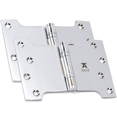 From The Anvil 6 Inch Parliament Hinges, Polished Chrome - 49559 (sold in pairs)  POLISHED CHROME