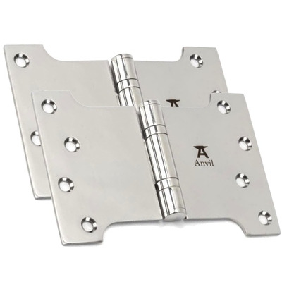 From The Anvil 6 Inch Parliament Hinges, Polished Stainless Steel - 49579 (sold in pairs)  POLISHED STAINLESS STEEL