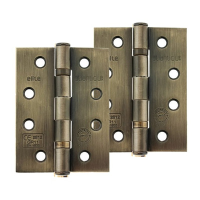Atlantic 4 Inch Fire Rated Ball Bearing Hinges Grade 11, Antique Brass - AHG111433AB (sold in pairs) ANTIQUE BRASS