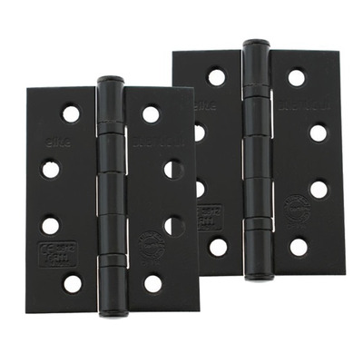 Atlantic 4 Inch Fire Rated Ball Bearing Hinges Grade 11, Matt Black - AHG111433MB (sold in pairs) MATT BLACK