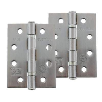 Atlantic 4 Inch Fire Rated Ball Bearing Hinges Grade 11, Satin Chrome - AHG111433SC (sold in pairs) SATIN CHROME