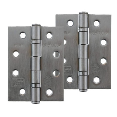 Atlantic 4 Inch Fire Rated Ball Bearing Hinges Grade 11, Satin Stainless Steel - AHG111433SSS (sold in pairs) SATIN STAINLESS STEEL