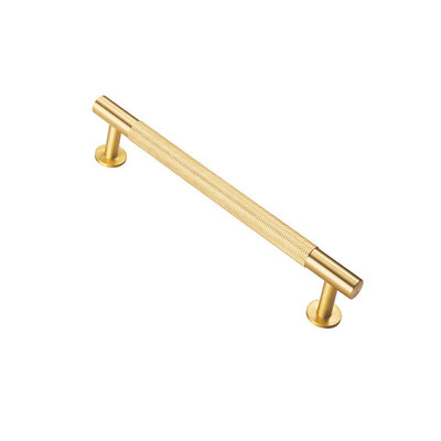 Carlisle Brass Fingertip Knurled Cupboard Pull Handles (128mm, 160mm, 224mm OR 320mm c/c), Satin Brass - FTD700SB SATIN BRASS - 320mm c/c