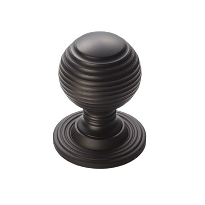Carlisle Brass Fingertip Queen Anne Reeded Cupboard Knob (23mm, 28mm OR 35mm), Matt Black - M1003MB MATT BLACK - 23mm