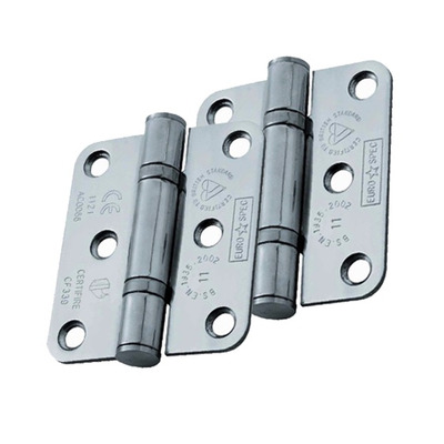 Eurospec Enduro 3 Inch Grade 11 Ball Bearing Radius Edge Hinges, Polished Stainless Steel - HIN13225/11BSS/R (sold in pairs) 3 INCH - POLISHED FINISH