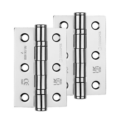 Eurospec 3 Inch Ball Bearing Hinges, Polished Chrome - HIN1322CP (sold in pairs) 3 INCH - POLISHED CHROME