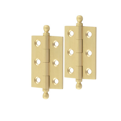 Frelan Hardware Hoxton 2 Inch Finial Cabinet Hinges, Satin Brass - HOX800SB (sold in pairs) SATIN BRASS