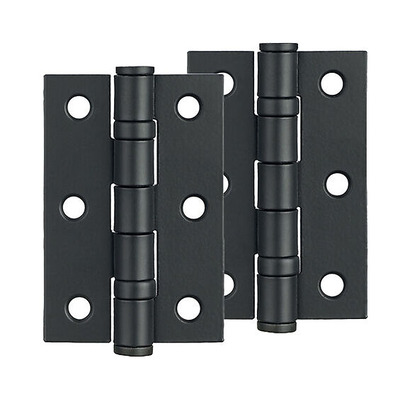 Atlantic Grade 7 Fire Rated 3 Inch Solid Steel Ball Bearing Hinges, Matt Black - A2H322MB (sold in pairs) MATT BLACK