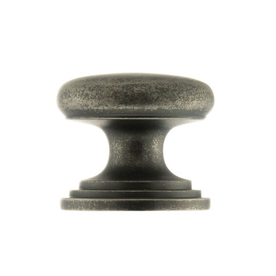 Atlantic Old English Lincoln Solid Brass Victorian Cabinet Knob On Concealed Fix Rose (32mm OR 38mm), Distressed Silver - OEC1232DS DISTRESSED SILVER - 32mm