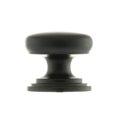 Atlantic Old English Lincoln Solid Brass Victorian Cabinet Knob On Concealed Fix Rose (32mm OR 38mm), Matt Black - OEC1232MB MATT BLACK - 38mm