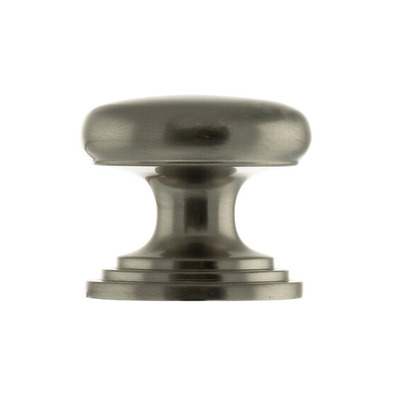 Atlantic Old English Lincoln Solid Brass Victorian Cabinet Knob On Concealed Fix Rose (32mm OR 38mm), Satin Nickel - OEC1232SN SATIN NICKEL - 38mm
