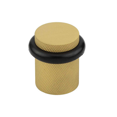 Frelan Hardware Burlington Floor Mounted Knurled Door Stop, Satin Brass - BUR964SB SATIN BRASS