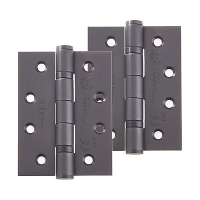Frelan Hardware 4 Inch Fire Rated Stainless Steel Ball Bearing Hinges, Dark Bronze - J9500DB (sold in pairs) 4 INCH - DARK BRONZE