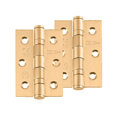 Frelan Hardware 3 Inch Grade 7 Ball Bearing Hinges, Satin Brass - J9502SB (sold in pairs) 3 INCH - SATIN BRASS