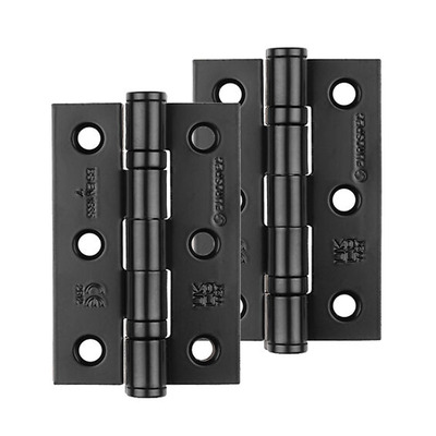 Eurospec 3 Inch Fire Rated Grade 7 CE Bearing Hinges, Matt Black - HIN1322/7MB (sold in pairs) 3 INCH - MATT BLACK