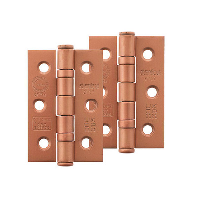 Atlantic Grade 7 Fire Rated 3 Inch Solid Steel Ball Bearing Hinges, Urban Satin Copper - A2H322USC (sold in pairs) URBAN SATIN COPPER