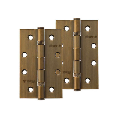 Atlantic Hardware 4 Inch Slim Knuckle Ball Bearing Hinges, Matt Antique Brass - AH42525MAB (sold in pairs) MATT ANTIQUE BRASS