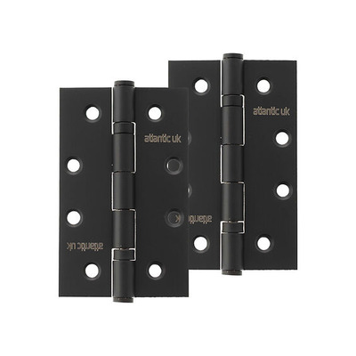 Atlantic Hardware 4 Inch Slim Knuckle Ball Bearing Hinges, Matt Black - AH42525MB (sold in pairs) MATT BLACK