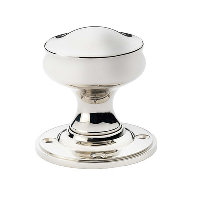 Alexander & Wilks Harris Mortice Door Knob, Polished Nickel - AW301-50-PN (sold in pairs) POLISHED NICKEL