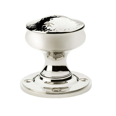 Alexander & Wilks Hammered Mortice Door Knob, Polished Nickel - AW302-50-PN (sold in pairs) POLISHED NICKEL