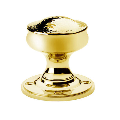 Alexander & Wilks Hammered Mortice Door Knob, Unlacquered Brass - AW302-50-UB (sold in pairs) UNLACQUERED BRASS