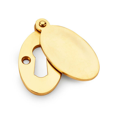 Alexander & Wilks Standard Profile Ellipse Escutcheon with Harris Design Cover, Unlacquered Brass - AW384-UB UNLACQUERED BRASS