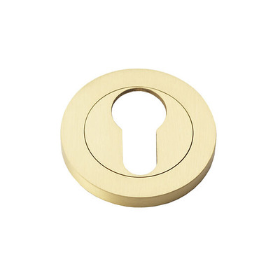Alexander & Wilks Euro Profile Concealed Fix Escutcheon, Satin Brass - AW390SB SATIN BRASS - EURO PROFILE (CYLINDER HOLE)