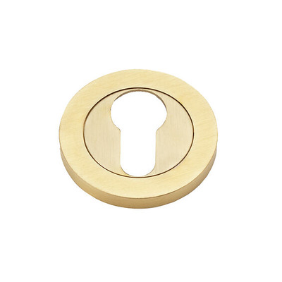 Alexander & Wilks Euro Profile Concealed Fix Escutcheon, Satin Brass PVD - AW390SBPVD SATIN BRASS PVD - EURO PROFILE (CYLINDER HOLE)