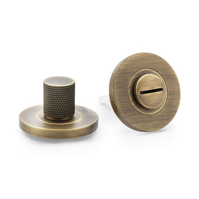 Alexander & Wilks Knurled Bathroom Turn & Release, Antique Brass - AW790AB ANTIQUE BRASS