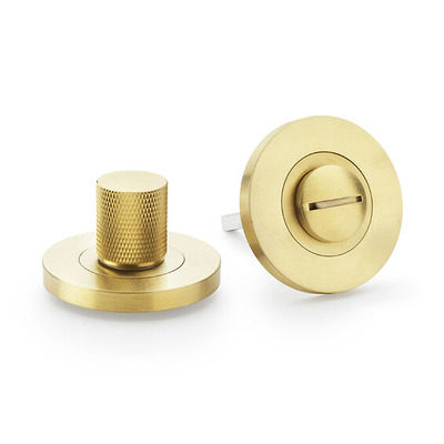 Alexander & Wilks Knurled Bathroom Turn & Release, Satin Brass PVD - AW790SBPVD SATIN BRASS PVD
