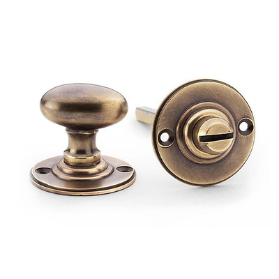 Alexander & Wilks Hammered Bathroom Turn & Release, Antique Brass - AW386-AB ANTIQUE BRASS