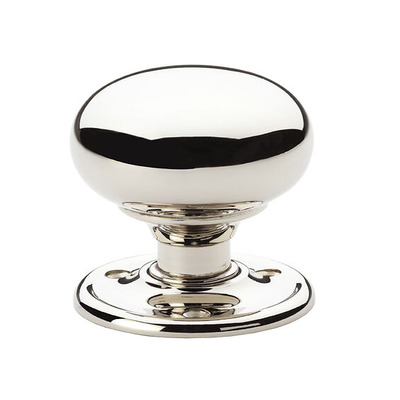 Alexander & Wilks Kershaw Rim/Mortice Door Knobs, Polished Nickel - AW300-PN (sold in pairs) POLISHED NICKEL - 51mm